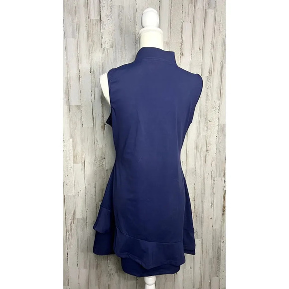Women's Size‎ Large Sleeveless Blue Ruffle Hem Knee Length Athletic Dress - Picture 3 of 5